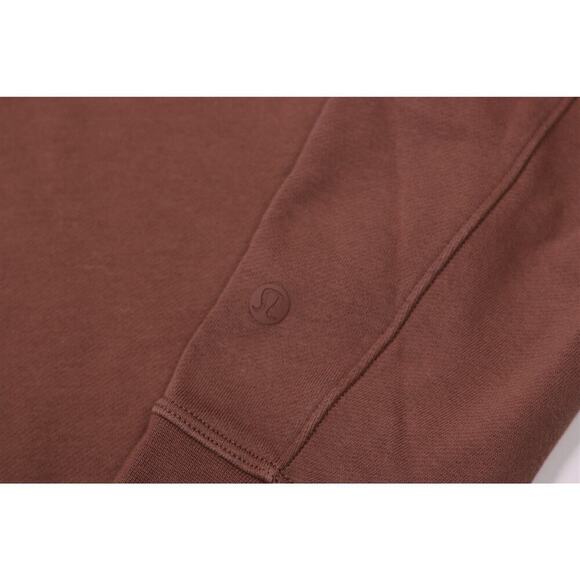 Lululemon Men's Brown French Terry Oversized Crewneck Sweatshirt Cinchable Hem M - Picture 5 of 13